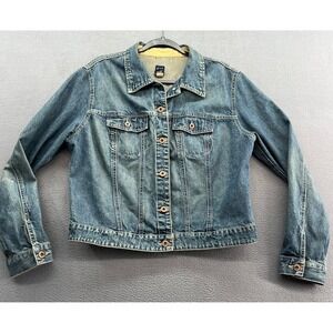 VTG GAP Jean Jacket Womens XL Classic Denim Blue Cotton Trucker Style